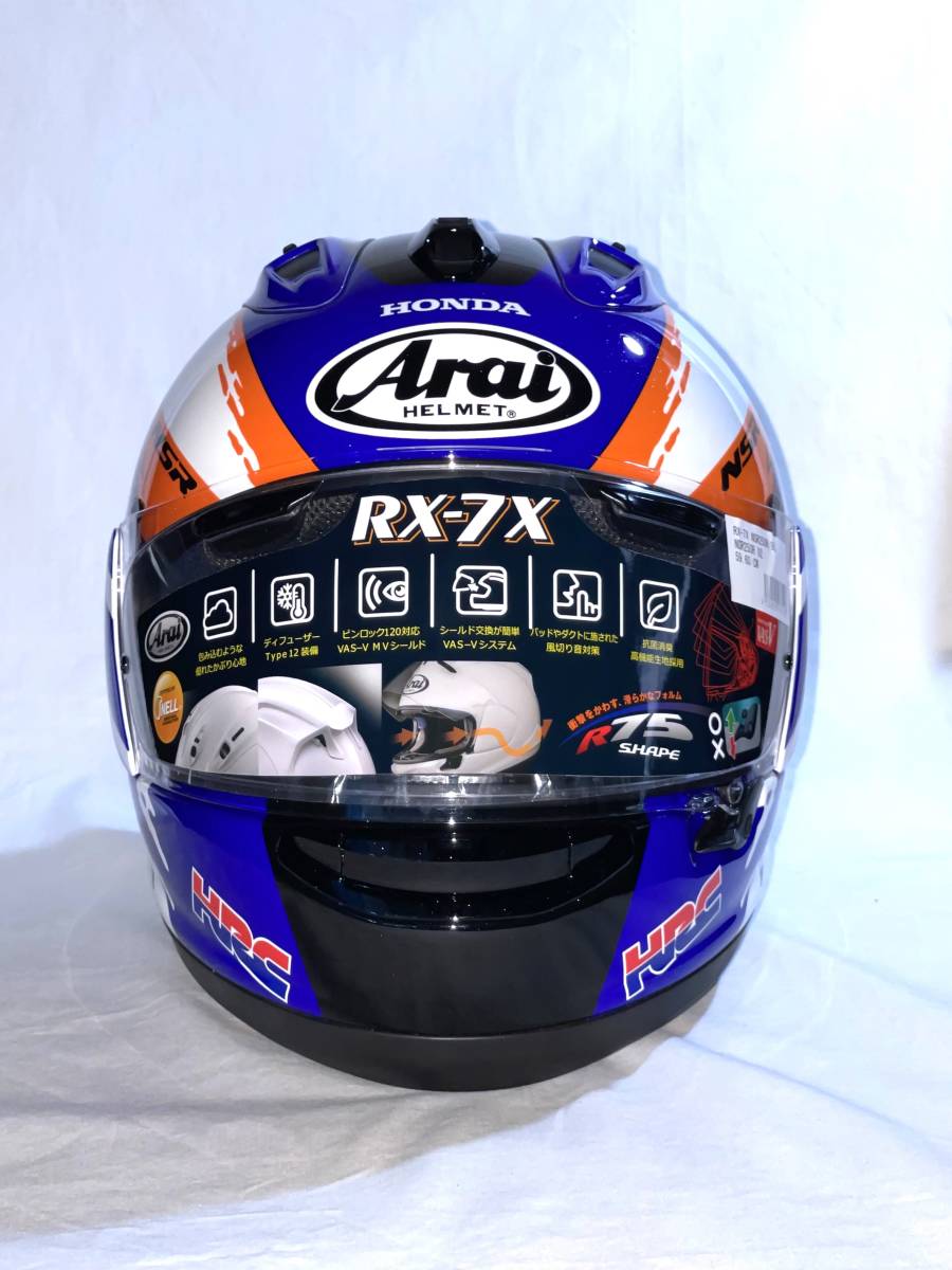 新品未使用【HONDA/ARAI】限定品 RX-7X NSR250R 92 L ホンダ アライ 0SHGK-RKV3-BL_画像1