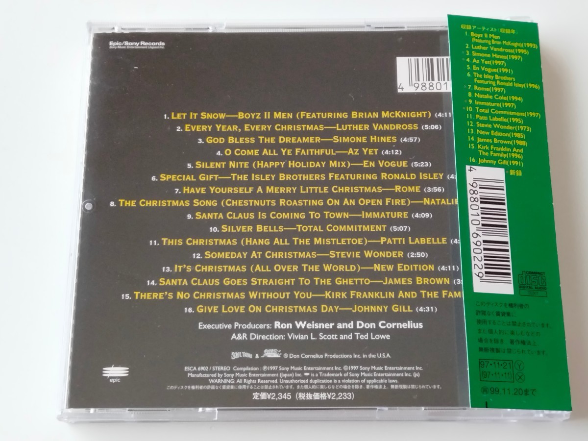 SOUL TRAIN CHRISTMAS 帯付CD ESCA6902 97年盤,James Brown,Stevie Wonder,Natalie Cole,New Edition,Boyz Ⅱ Men,Luther Vandross,_画像2