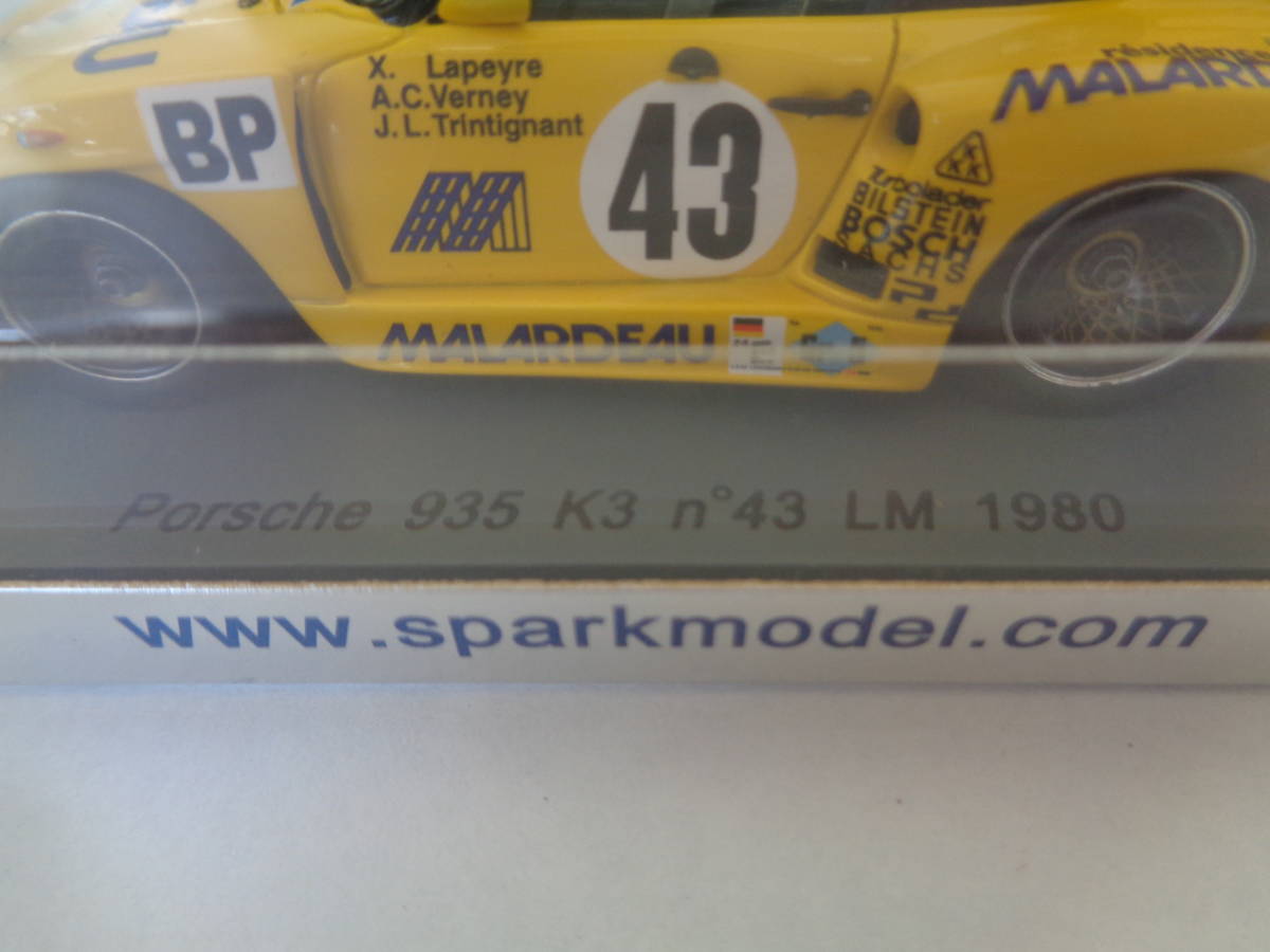 SPARK 1/43 ポルシェ Porsche 935 K3 NO.43 ルマン 1980 シュリンクあり 未開封品 管理ZI-N15_画像3