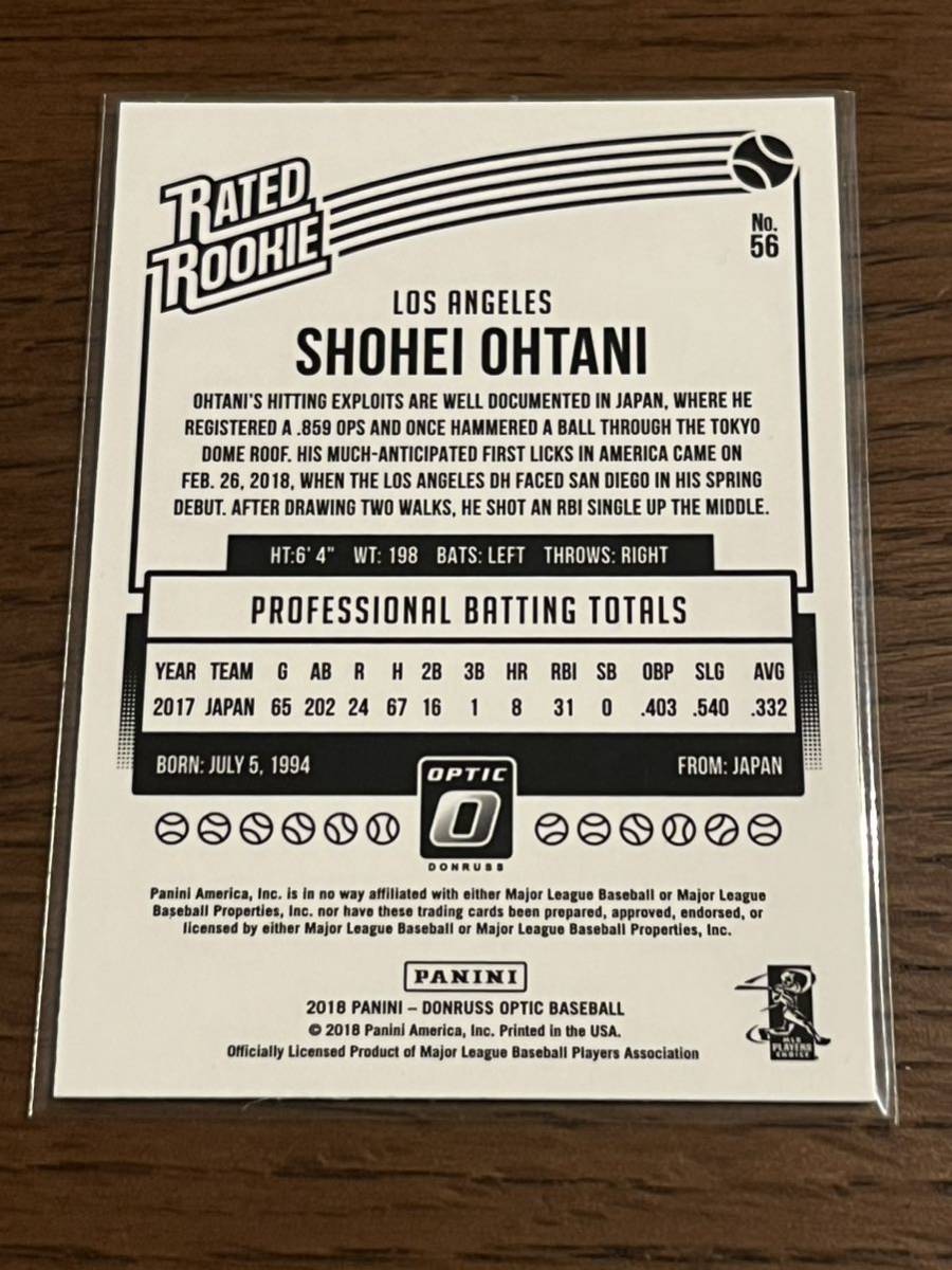 PANINI DONRUSS OPTIC 2018 SHOHEI OHTANI RC No.56_画像2