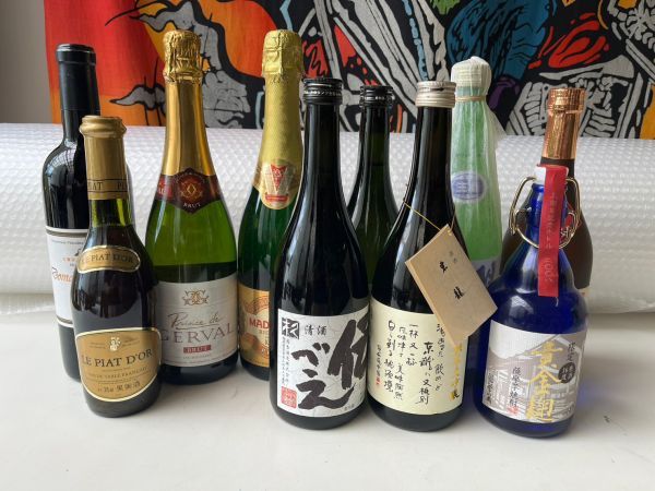 5B56 ワイン スパークリング 清酒 焼酎 生酒 未開栓 10点セット まとめて 大量 お酒 アルコール 東龍 メロル GERVAL マドンナ 他 飲料 保管_画像1