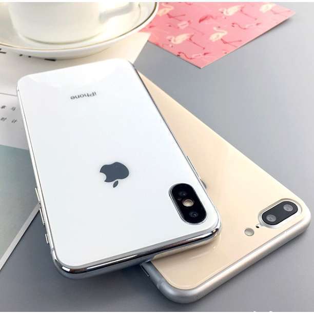 s51【 iphone7/8 SE2　カラー：ホワイト 】 背面保護ガラスフィルム アイフォン アイフォーン 裏側 光沢 アップルロゴ リンゴ_画像2