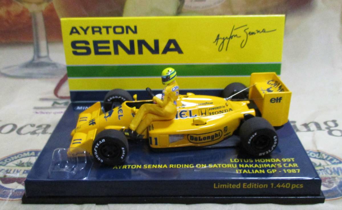 ★レア絶版*世界1440台*Minichamps PMA*1/43*Lotus 99T #11 1987 Italian GP*中嶋悟*Ayrton Senna*セナ_画像1