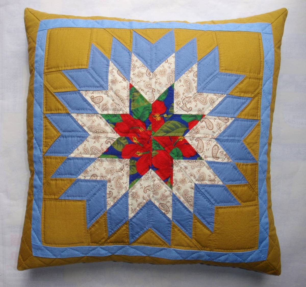  pillowcase patchwork quilt blur . Gin g Star ( burn star ) 45×45 hand made 