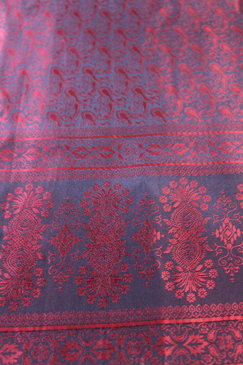 新品【シルク100% SILK】ペイズリー柄 シャインレッド 赤 S.RED 大判 ストール/スカーフ_画像4