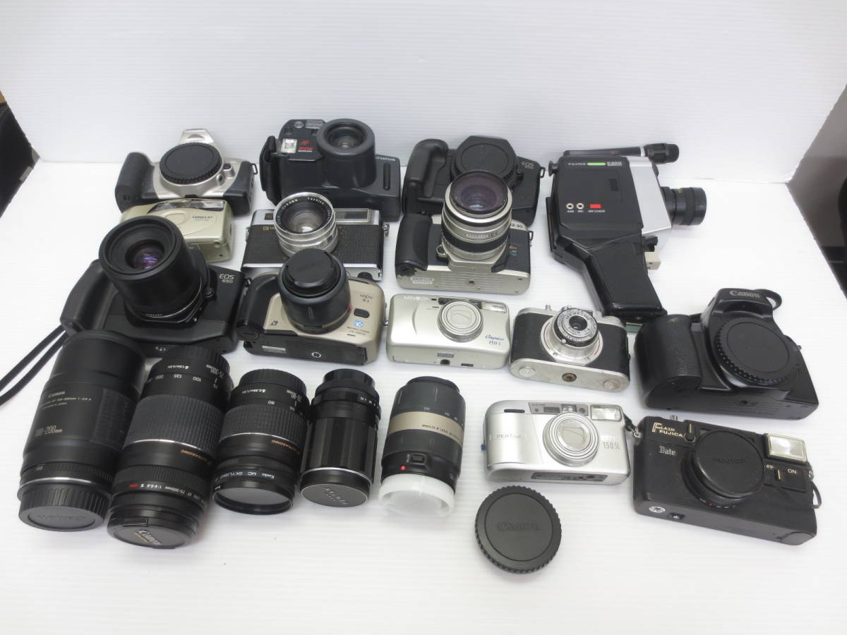 【11-52】カメラ 大量おまとめ Canon/YASHICA/FUJICA/Meisupii/MINOLTA フィルムカメラ レンズ ジャンク品_画像1