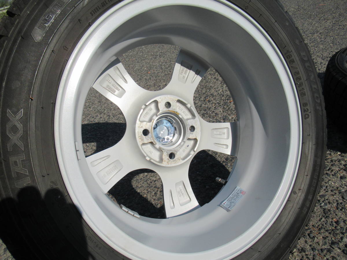 中古スタッドレス☆185/55-15 185/55R15 ダンロップ WM02 2019年製 9分山 VIOLENT 5.5J+50 100 4H キューブ マーチ フィット等に☆_画像6