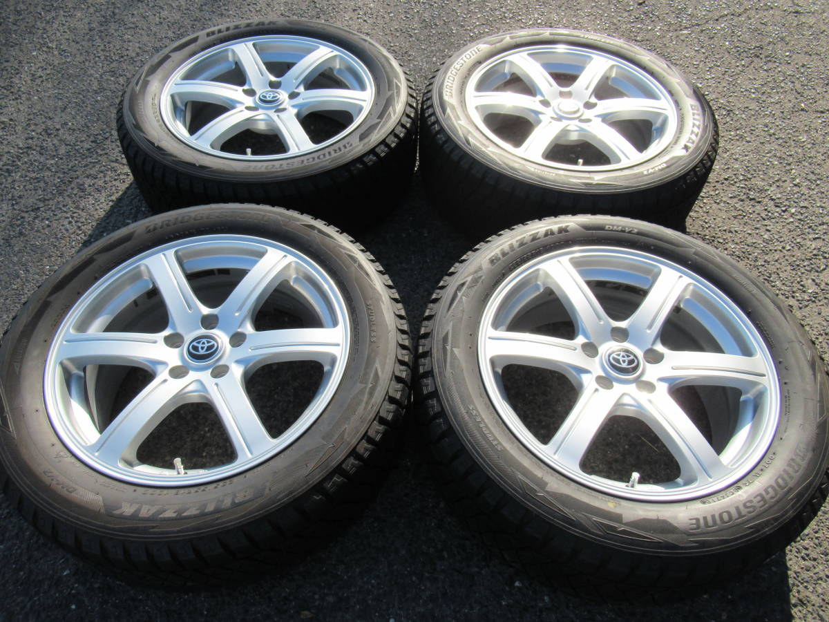 中古スタッドレス☆235/55-18 235/55R18 BS BLIZZAK DM-V2 2018年製 8分山 BS FEID 7.5J+42 114.3 5H ハリアー NX RAV4等に☆_画像1