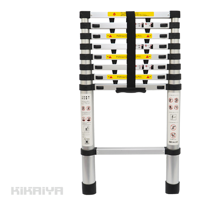 はしご 2.6m 伸縮 アルミ製 ハシゴ 梯子 9段 150kg 脚立 自動安全ロック 滑り止め付き 軽量 コンパクト スーパーラダー 踏み台 2600mm_画像1