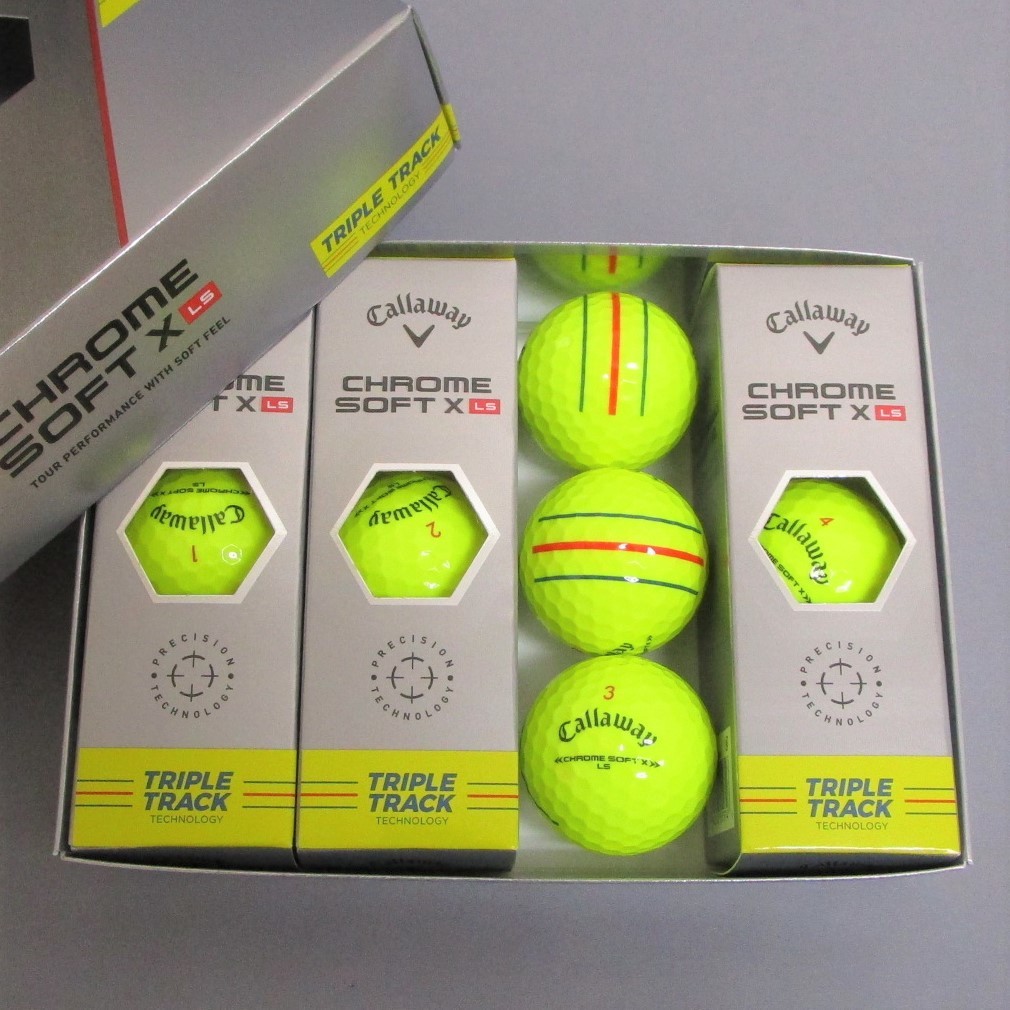 日本仕様 Callaway クロムソフト X LS トリプルトラック イエロー 1箱 12球 2022年 キャロウェイ CHROME SOFT X LS 4ピース ゴルフボール_画像2