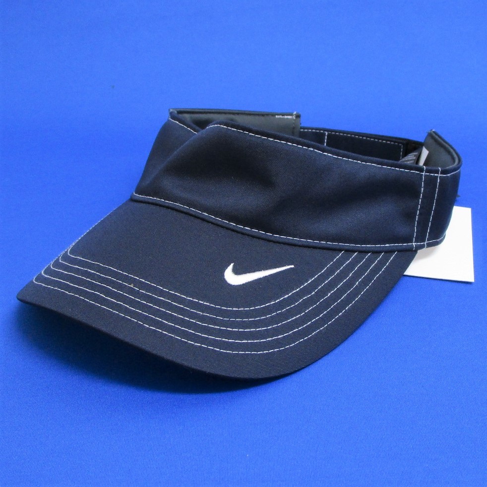 NIKE 429466-451 サンバイザー ネイビー ☆定形外郵便送料無料 NIKE Dri-FIT Swoosh スウッシュ シンプル バイザー_画像1