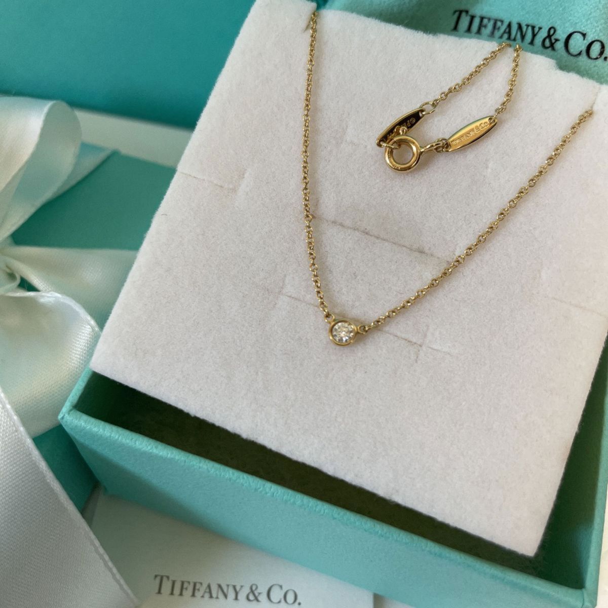 ☆新品☆現行品☆ティファニー　TIFFANY&Co. バイザヤード　ネックレス　0.05 イエローゴールド