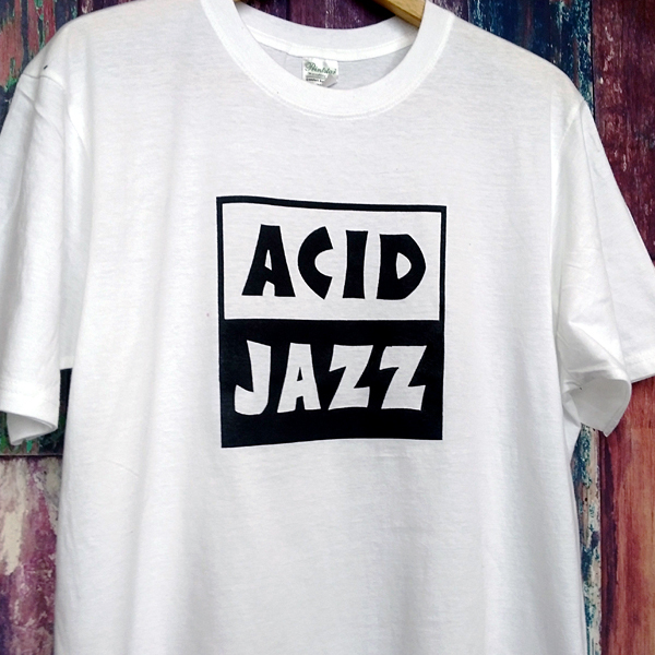 送込　ACID JAZZ　Label　 半袖Tシャツ　白色　Mサイズ _画像2