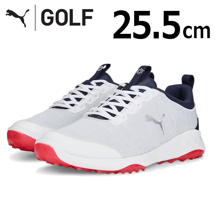PUMA FUISON PRO 377041 【プーマ】【スパイクレス】【サイズ：25.5cm】【カラー：06 White/Navy/Red】【GolfShoes】