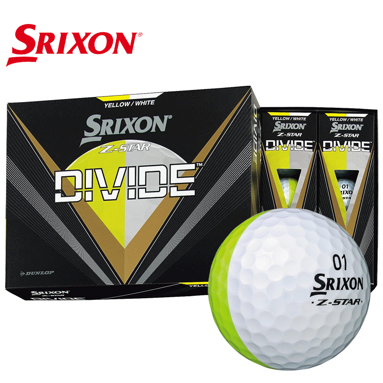 SRIXON ゴルフボール Z-STAR 【DUNLOP】【スリクソン】【ゼットスター】【2023年】【1ダース】【イエロー/ホワイト】【GolfBall】