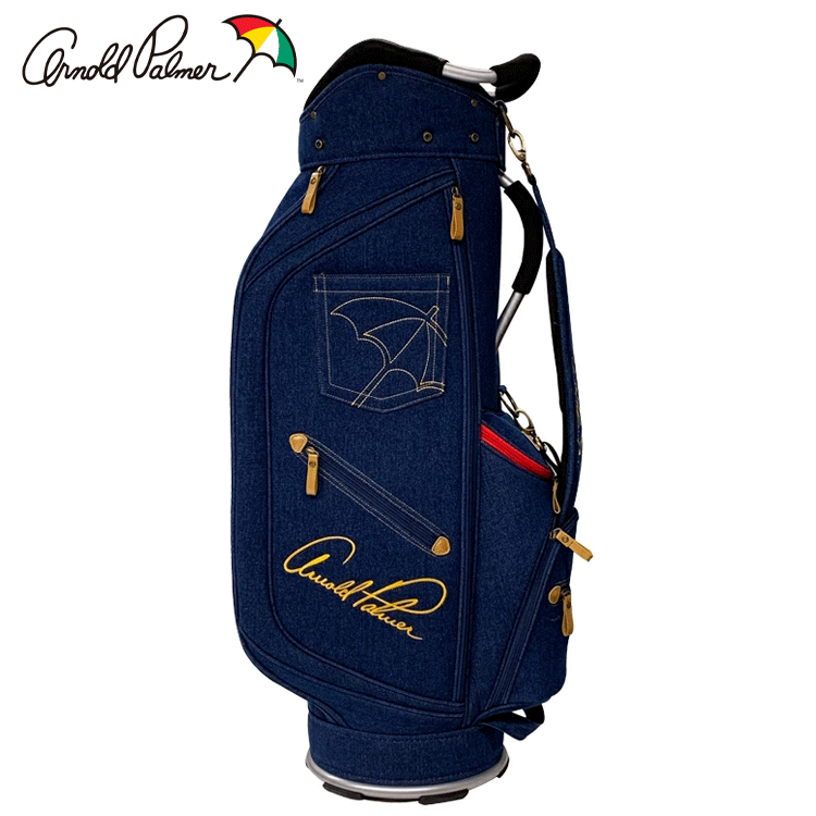 Arnold Palmer キャディバッグ APCB-15F 9.0型【アーノルドパーマー】【ゴルフ】【デニム】【9.0型】【インディゴ】【CaddyBag】