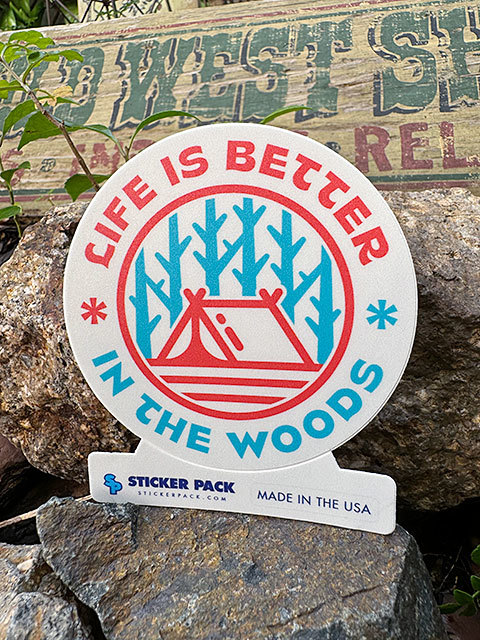  sticker pack outdoor sticker L size ( life iz betta - tent ) MADE IN U.S.A. water-proof & enduring light material PVC sticker 
