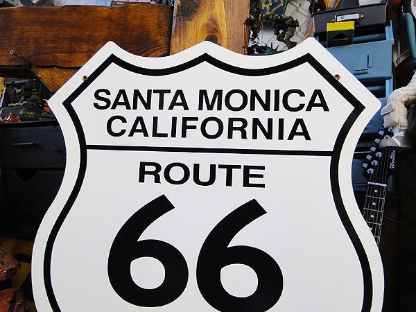 ルート66の終点　U.S.ヘヴィースチールサイン（カリフォルニア州サンタモニカ） アメリカ雑貨 アメリカン雑貨_画像2