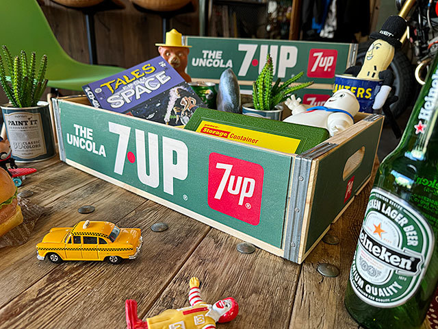 7UP　セブンアップ　ウッドクレート　ソーダ木箱（グリーン）単品 ■ アメリカン雑貨 アメリカ雑貨_画像4