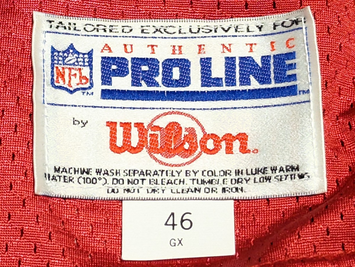 【90s】 Wilson ウイルソン製 サンフランシスコ 49ers ジョー・モンタナ オーセンティックスローバックジャージー サイズ46_画像7