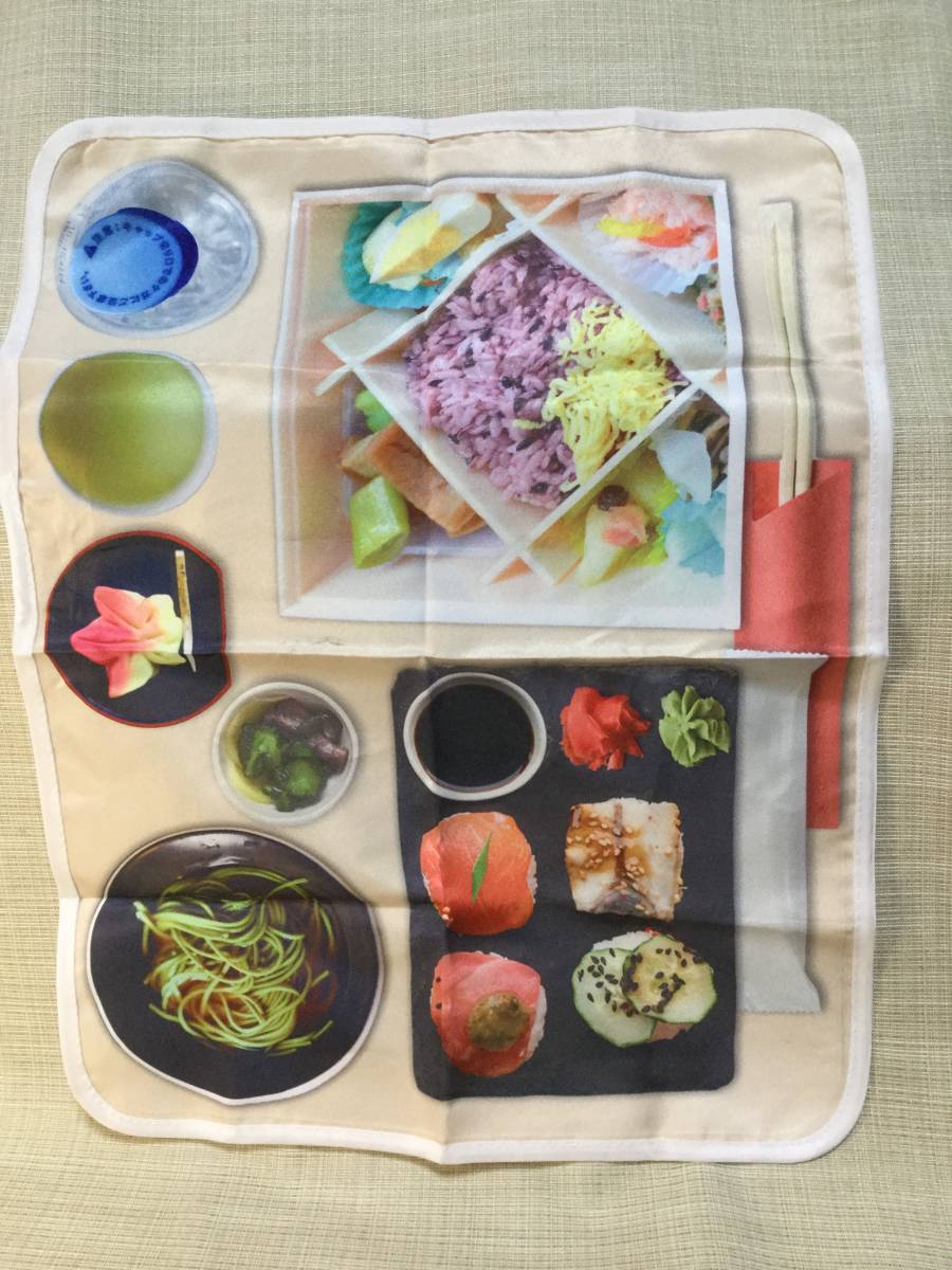 ランチョンマット 和善 懐石料理 日本料理 茶そば てまり寿司 赤飯 漬物 お茶 ミネラルウォーター_画像1