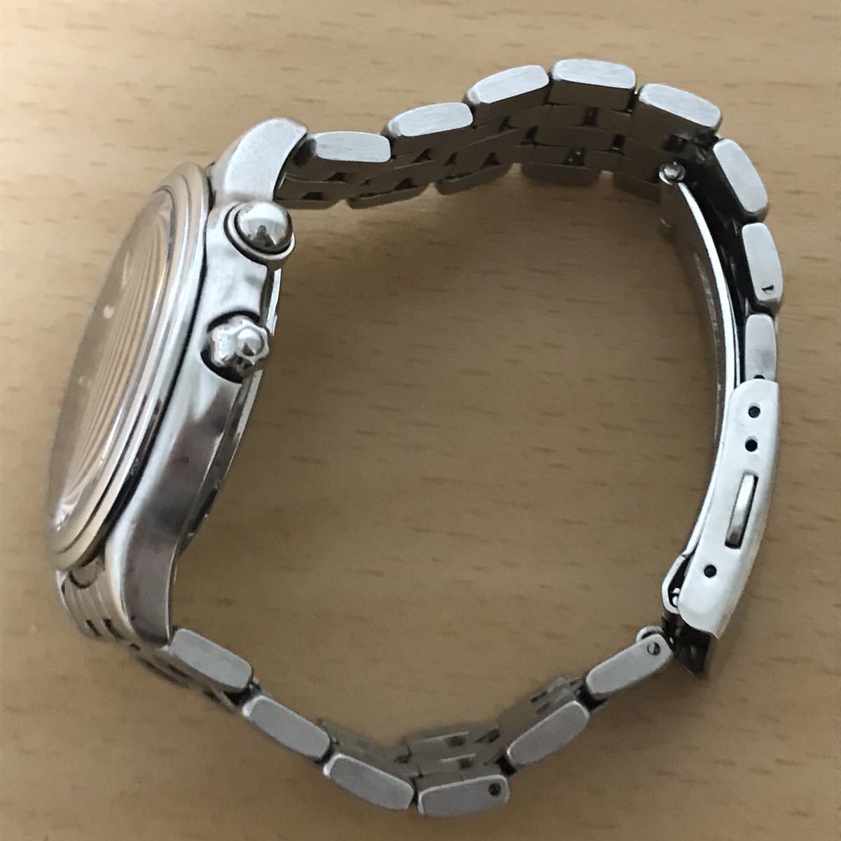 113-0581 SEIKO セイコー　スピードマスター　メンズ腕時計　金属ベルト　クオーツ　クロノグラフ　7T52-7A10 電池切れ 動作未確認_画像4