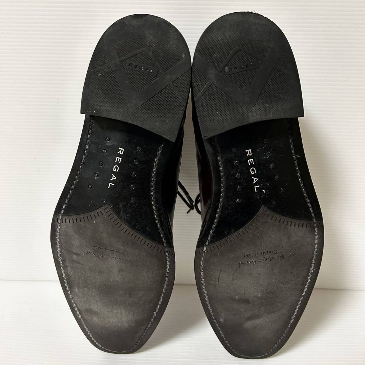 REGAL リーガル　ストレートチップ ビジネスシューズ 革靴 レザー 24.5cm バーガンディ　＊AE_画像6
