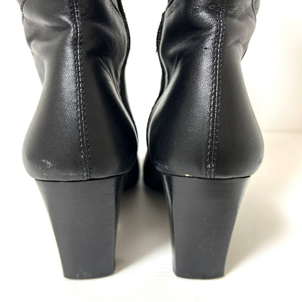 DIANA ダイアナ　レザーブーツ サイドジップ 革靴　ロングブーツ　21.5cm ブラック黒　＊CP_画像6