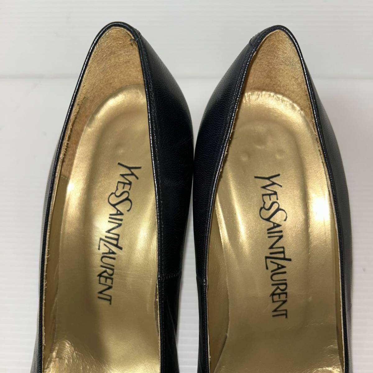 【美品】YVES SAINT LAURENT イヴ・サンローラン レザーパンプス ヒール 36 23cm ＊AE_画像3