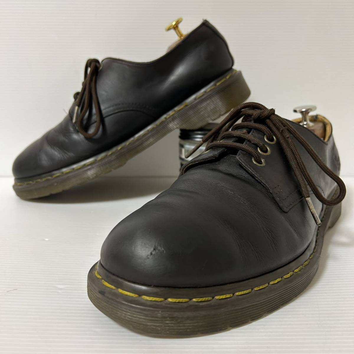 Dr.Martens ドクターマーチン　プレーントゥ　4アイレット　革靴　レザー　US9 27cm ブラック　＊W_画像1