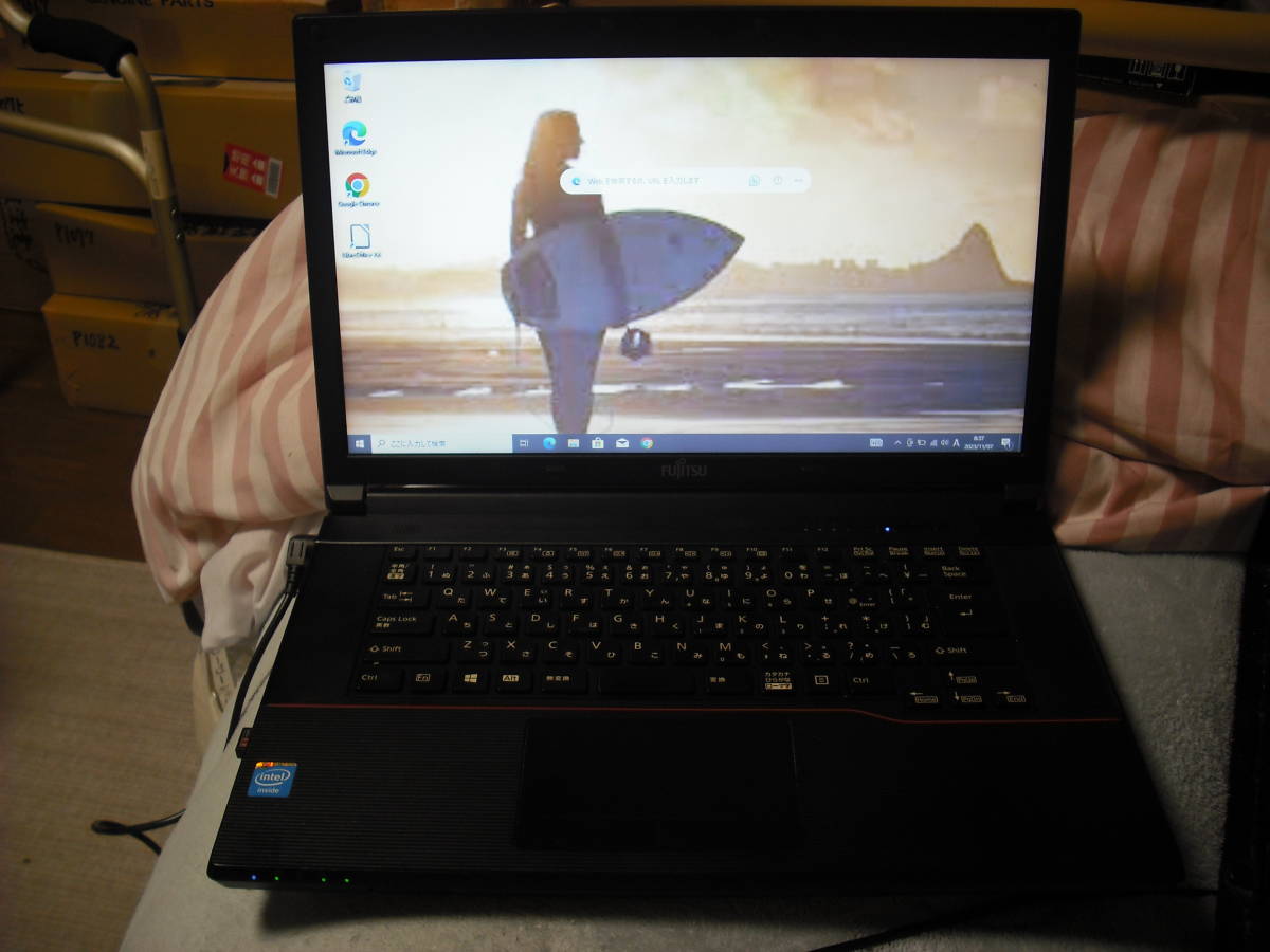 お得！ 富士通 LIFEBOOK A553/H　Win10 Pro 64bit　Intei Celeron 1000M 1.80GHz　4GB 320GB　15.6型　ブラック系　L-Office AC付◇p1089◇