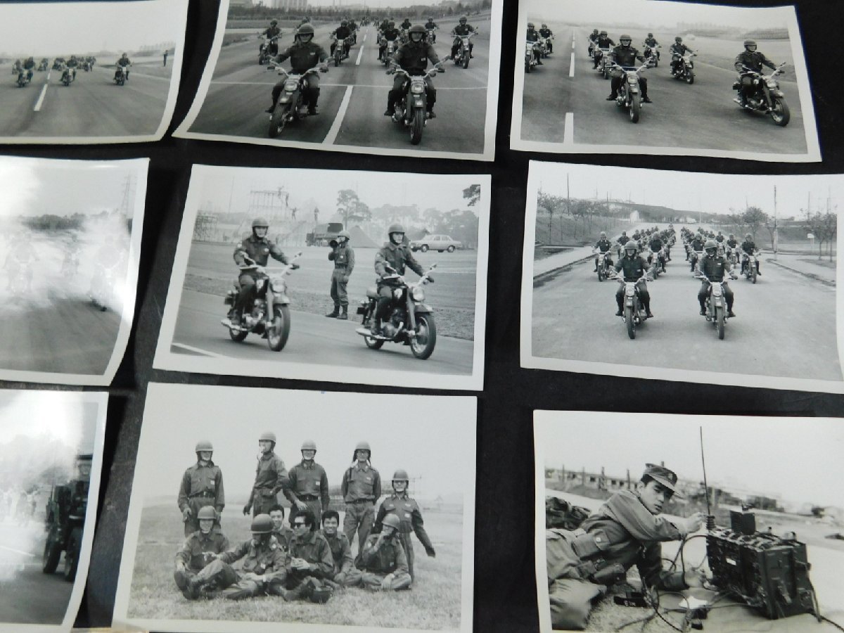 自衛隊 オートバイ バイク ジープ 偵教 白黒 写真 10枚 OK4460_画像4