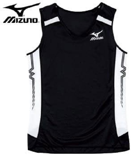 MIZUNO Mizuno наземный рейсинг рубашка безрукавка женский ui мужской женский . пот скорость . легкий dry BLK-WHT M не использовался товар / майка 