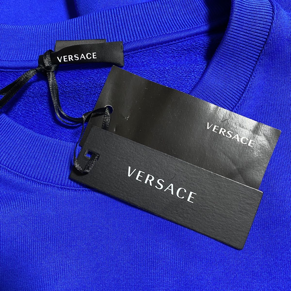 新品 本物 正規品 VERSACE メンズ ロゴ スウェット ブルー