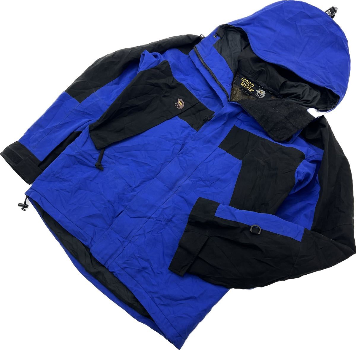 90s MOUNTAIN HARDWEAR ☆ ゴアテックス ナイロンジャケット マウンテンパーカー ブルー ブラック S 登山 マウンテンハードウェア■S2607