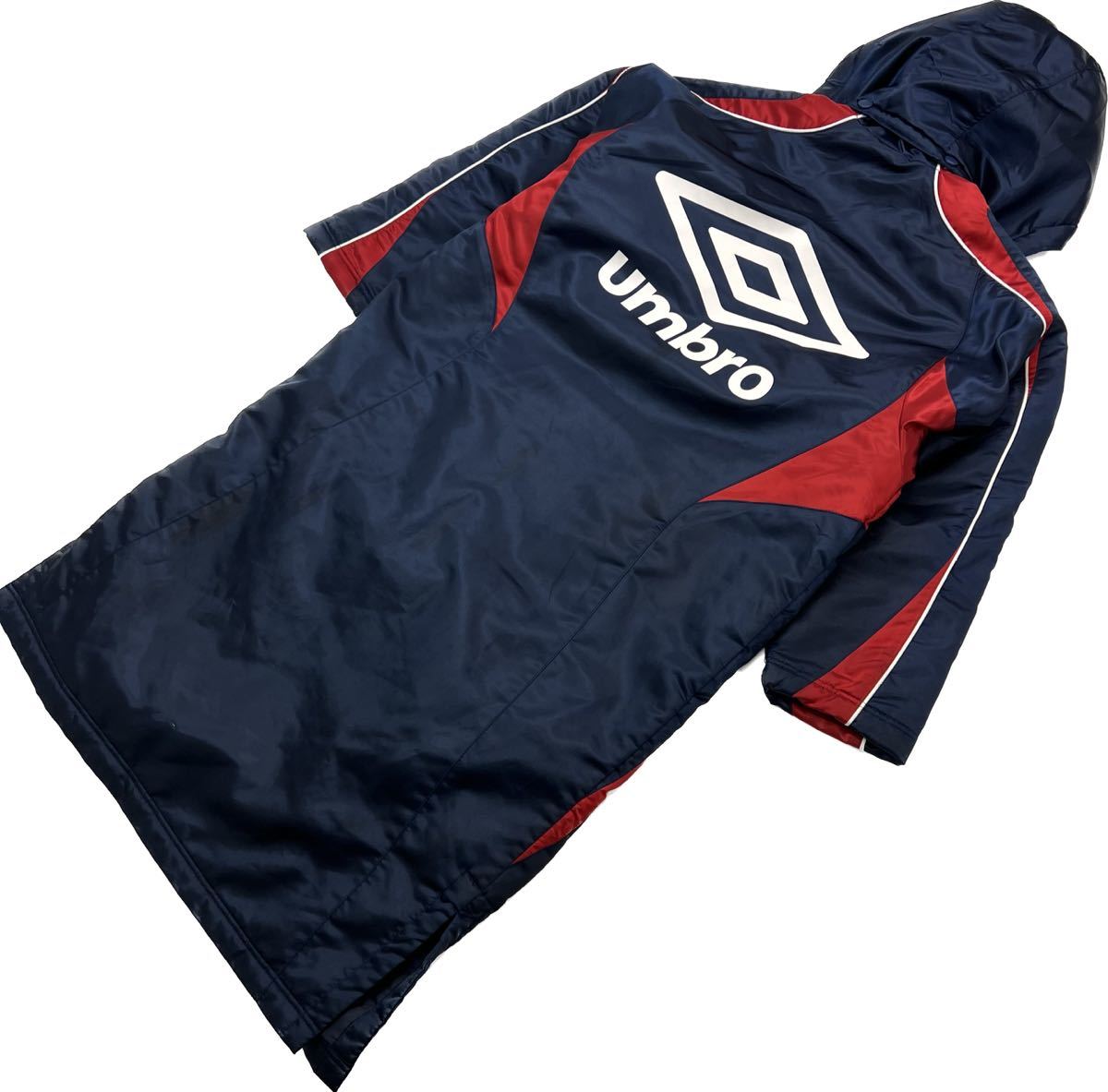 umbro * reverse side boa bench coat Kids 150 navy red soccer field ultimate cold protection against cold training sport outdoor Umbro #BE245