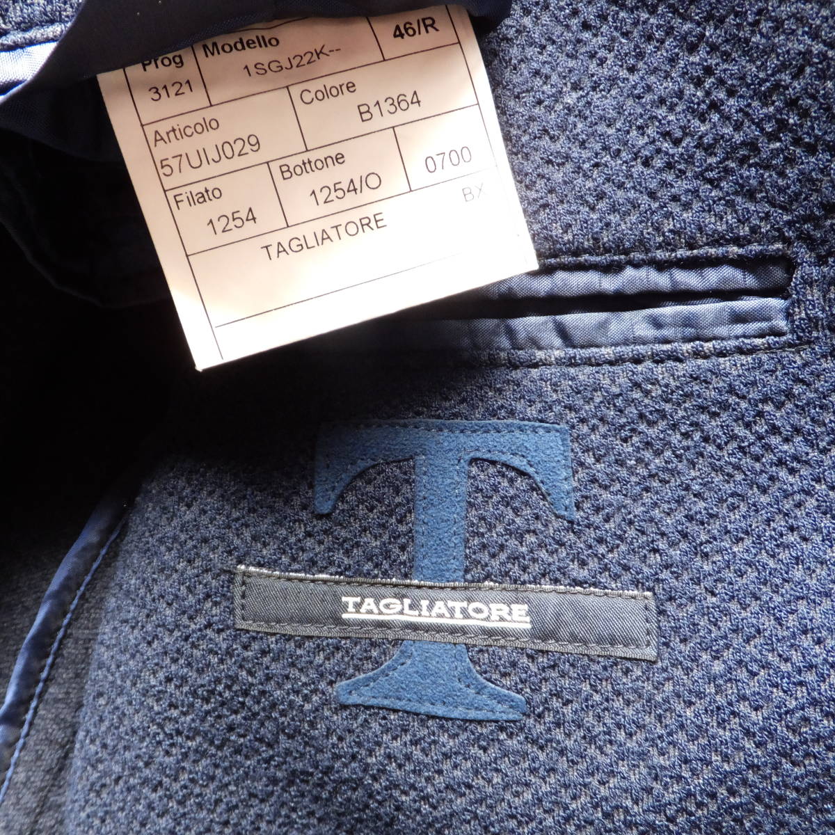 TAGLIATORE Tagliatore 2B blaser Tailor jacket dark blue ... manner cloth navy size 46 Italy made wool .