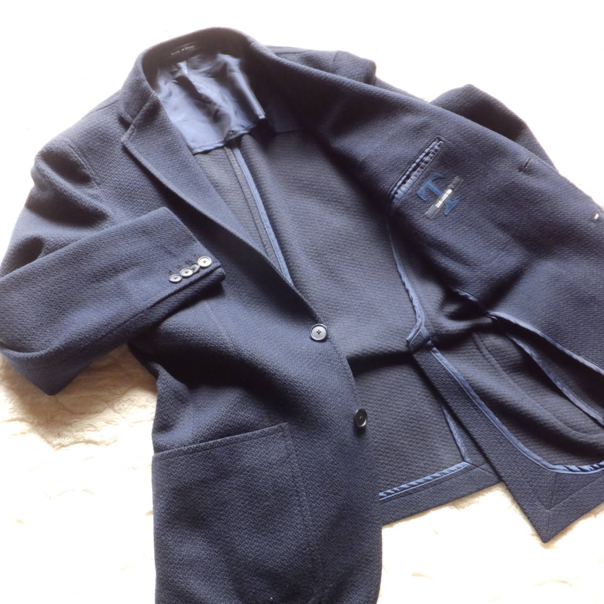 TAGLIATORE Tagliatore 2B blaser Tailor jacket dark blue ... manner cloth navy size 46 Italy made wool .