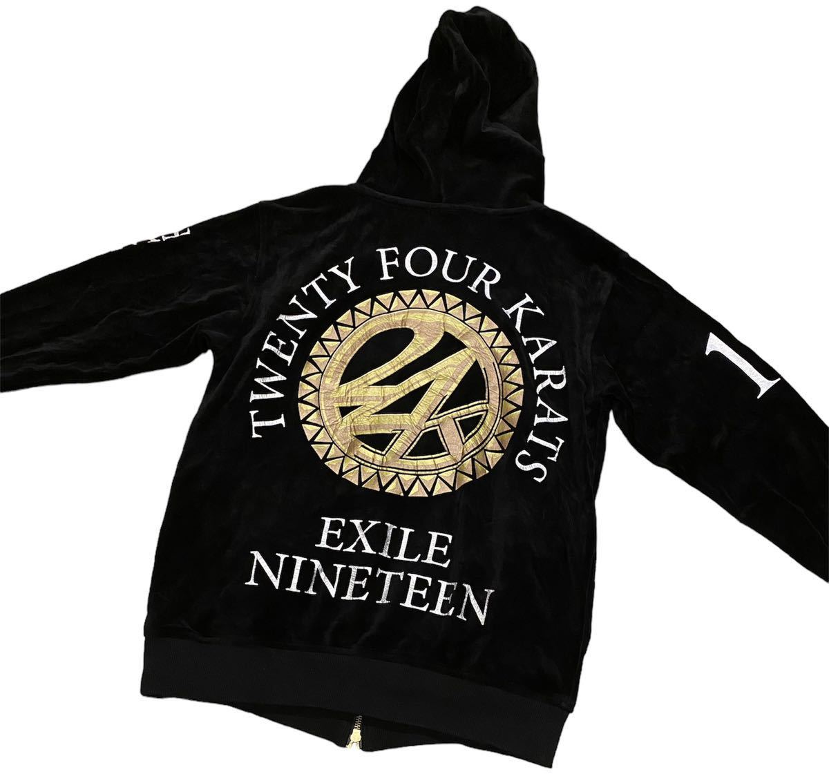 【入手困難】24Karats EXILE ベロア セットアップ 上下 M 19 ジャージ トラックジャケット EXILE エグザイル HOODIE 入手困難 大人気 完売_画像6