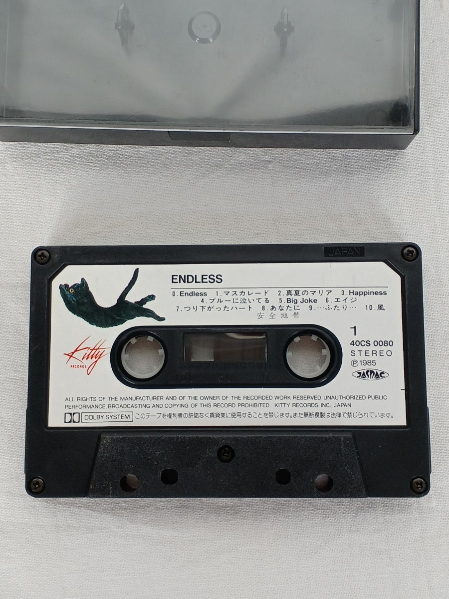 カセットテープ 安全地帯 ライヴ LIVE ENDLESS 歌詞カード付 ジャンク 中古 長期保管 カセット 動作未確認 レトロ _画像4