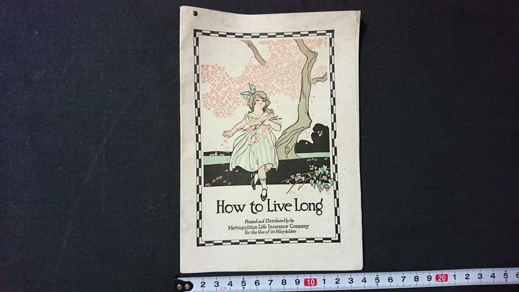 ｖ＃　大正期印刷物　冊子　How to Live Long　32ページ　METROPOLITAN LIFE INSURANCE COMPANY　1916年/A01上_画像1