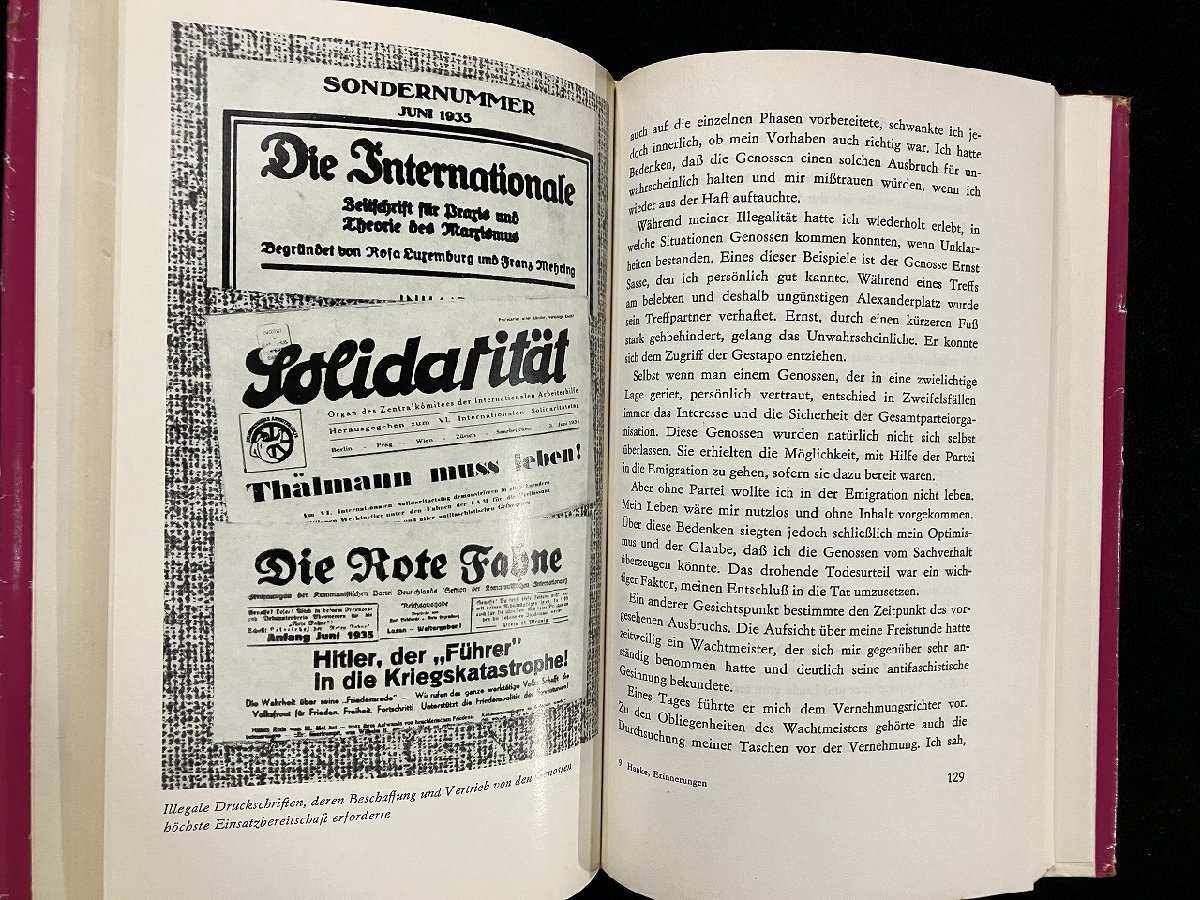 ｇ△*　洋書　1974年　ドイツ語　【Erinnerungen eines Illegalen】 Erich Hanke　/A10_画像3