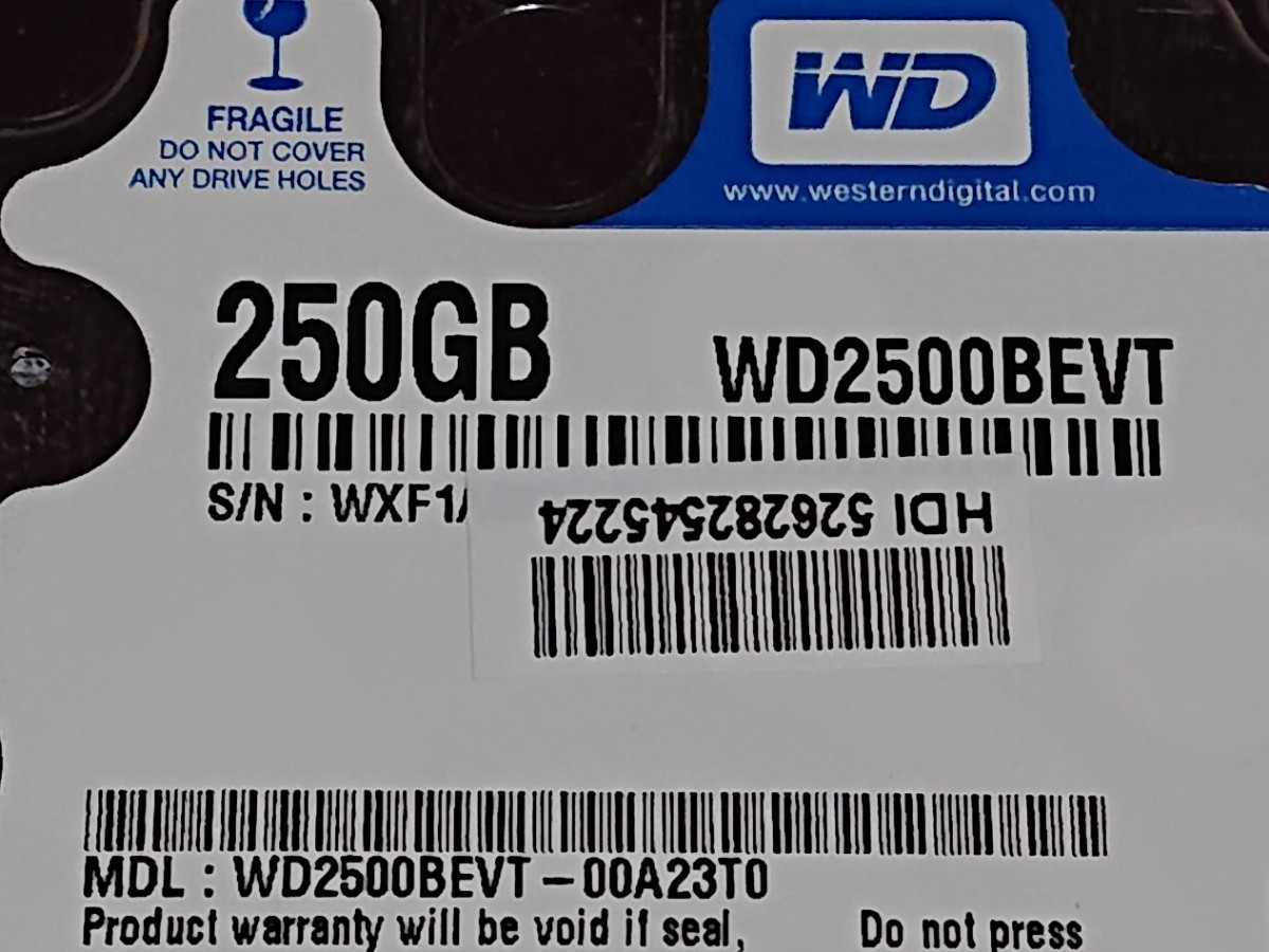 Western Digital ウエスタンデジタル 内蔵 HDD 2.5インチ WD2500BEVT 250GB_画像3
