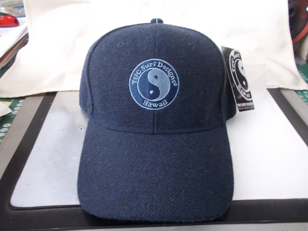 T&C SURF DESIGNS Hawaii タウンアンドカントリー 帽子 キャップ CAP 紺色 ネイビー 57～59cm ツイード素材で お洒落_画像2