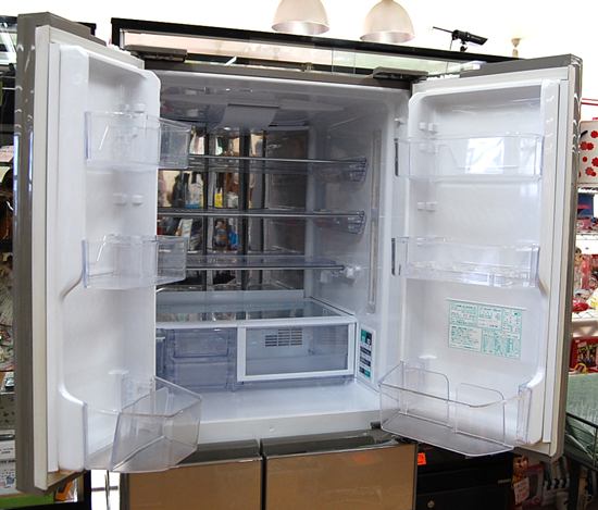 札幌市内近郊限定 2016年製 430L シャープ 6ドア冷蔵庫 SJ-GS43C-N プラズマクラスター フレンチドア クリスタルドア 自動製氷 清田区_画像2