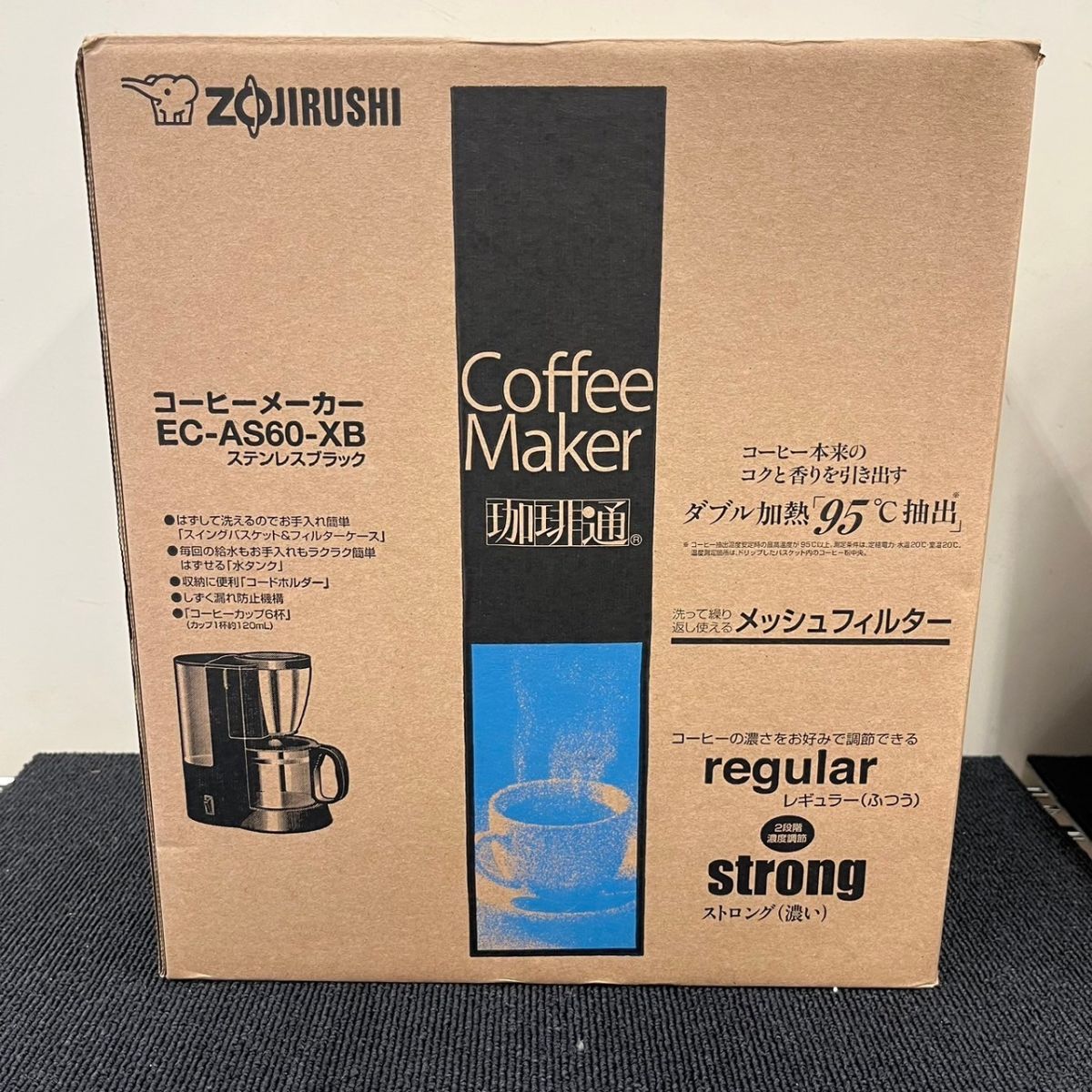 H230-O45-24 ZOJIRUSHI 象印マホービン コーヒーメーカー EC-AS60 XB ステンレスブラック ケーブル付き 通電OK ③_画像7