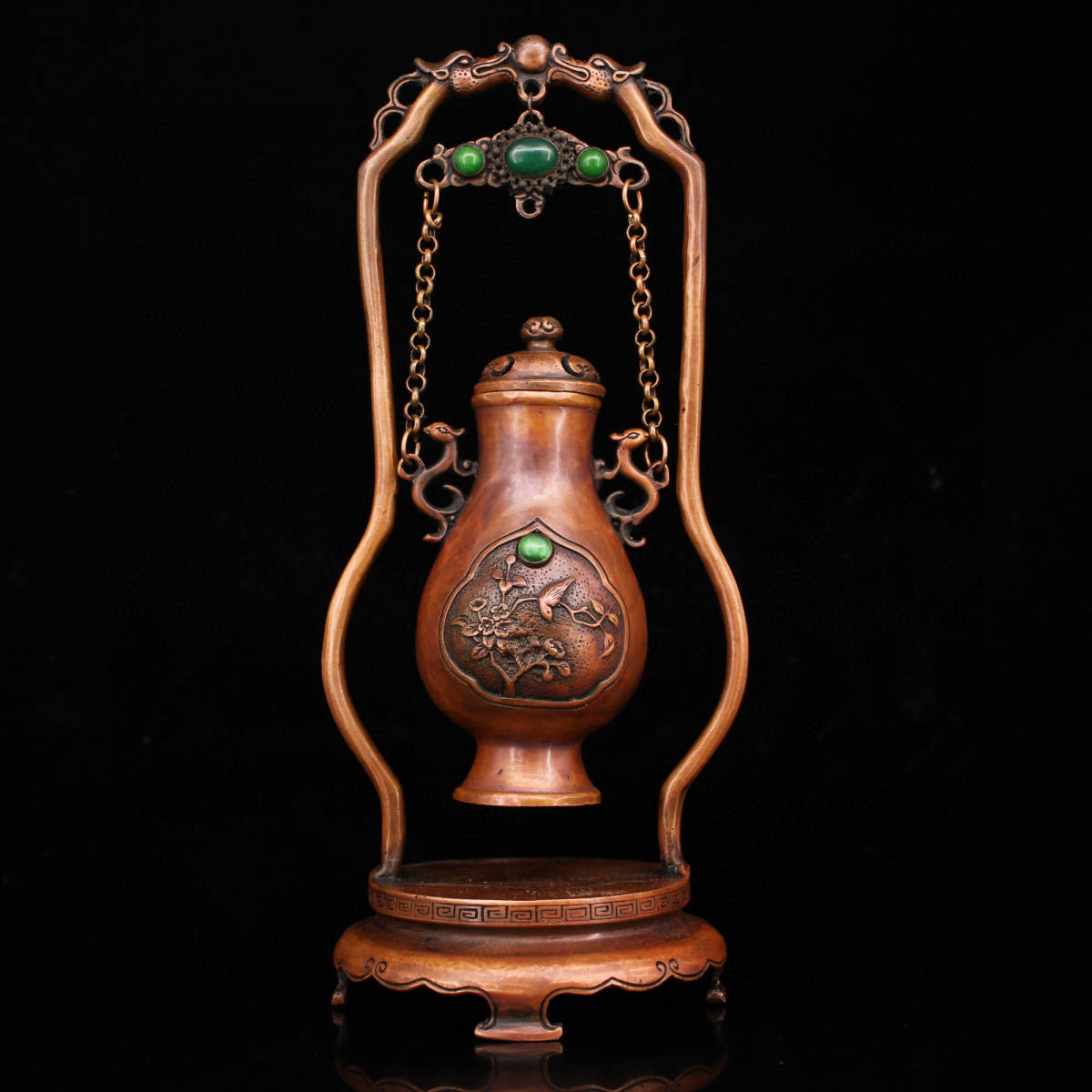 新しい 『館蔵珍品 銅製 中国古美術 収蔵品 貴重物品 賞物 吊瓶』置物 