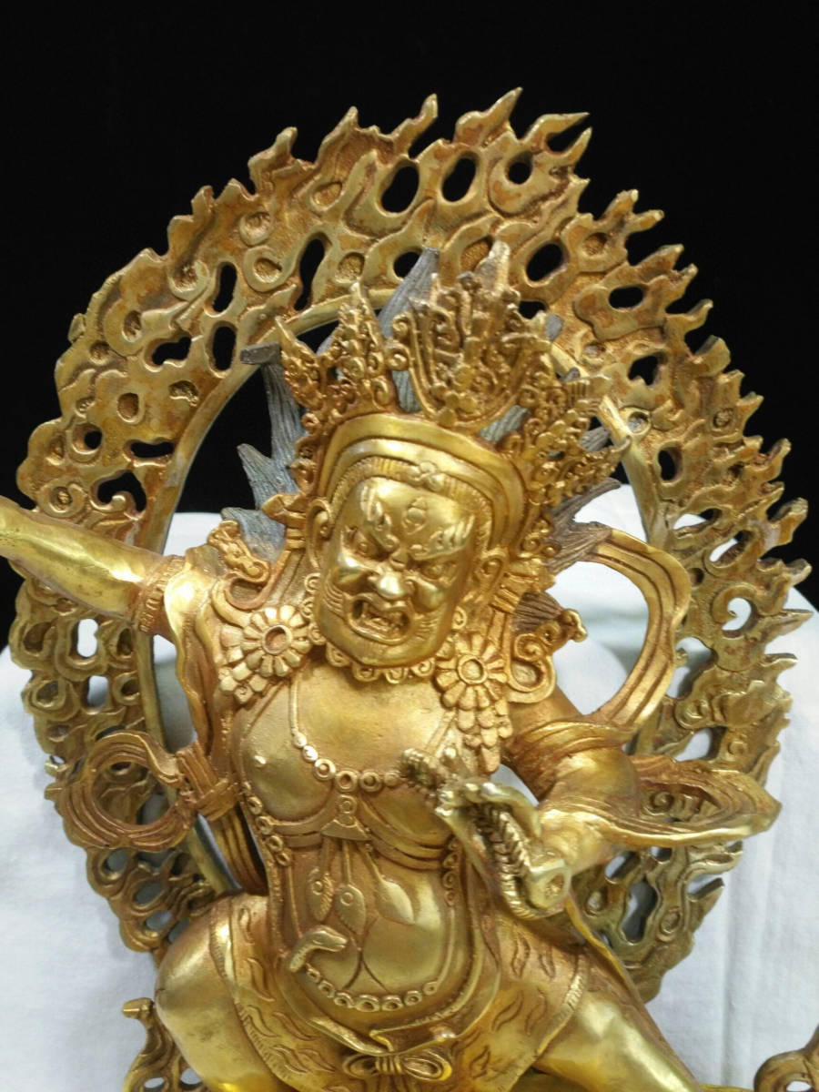 館蔵珍品 銅製 塗金 金剛手菩薩像』置物 賞物 貴重物品 収蔵品 館蔵珍品 銅製 塗金 金剛手菩薩像』置物 賞物 貴重物品 収蔵品