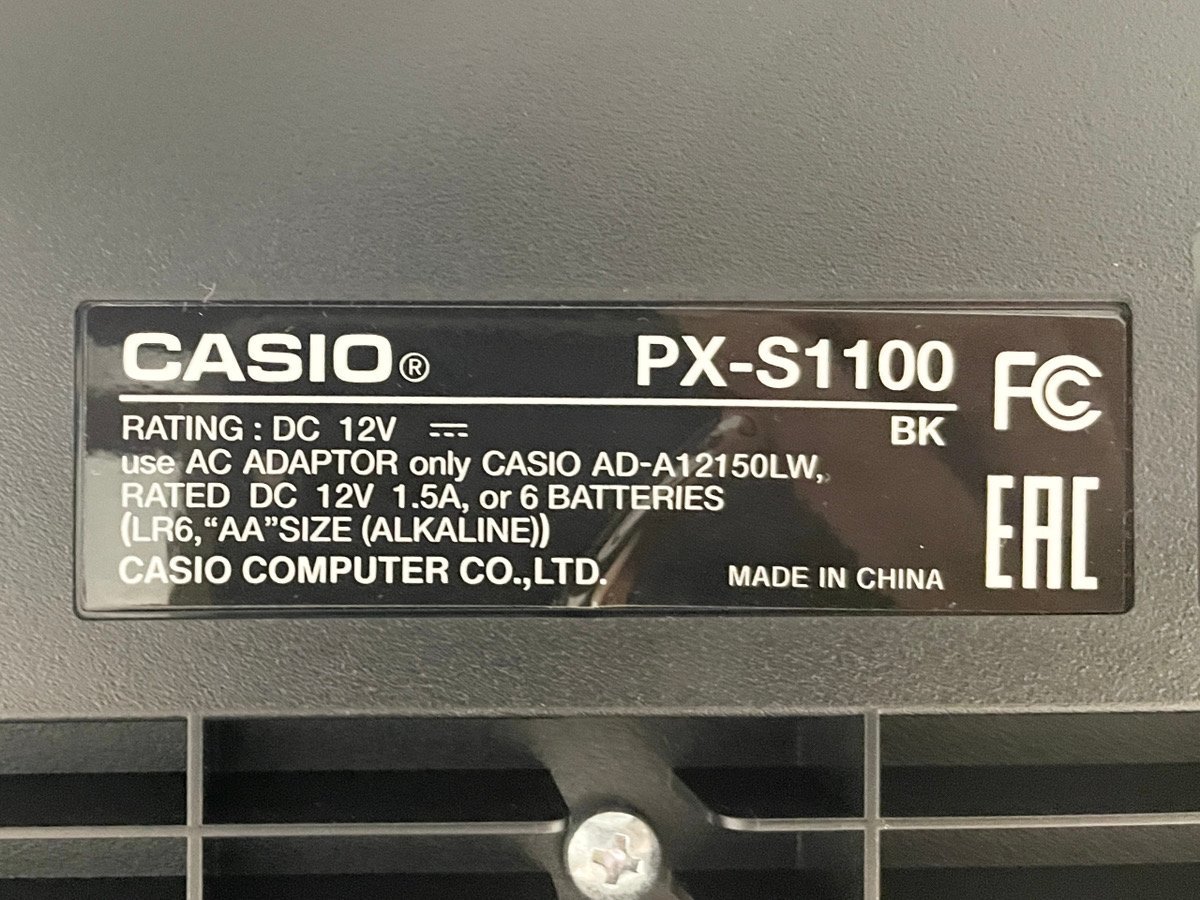 I-10090MD1024Y1YY23N カシオ CASIO 電子ピアノ PX-S1100 88鍵 2021年製 ブラック 直接引取可 インボイス制度対応_画像9