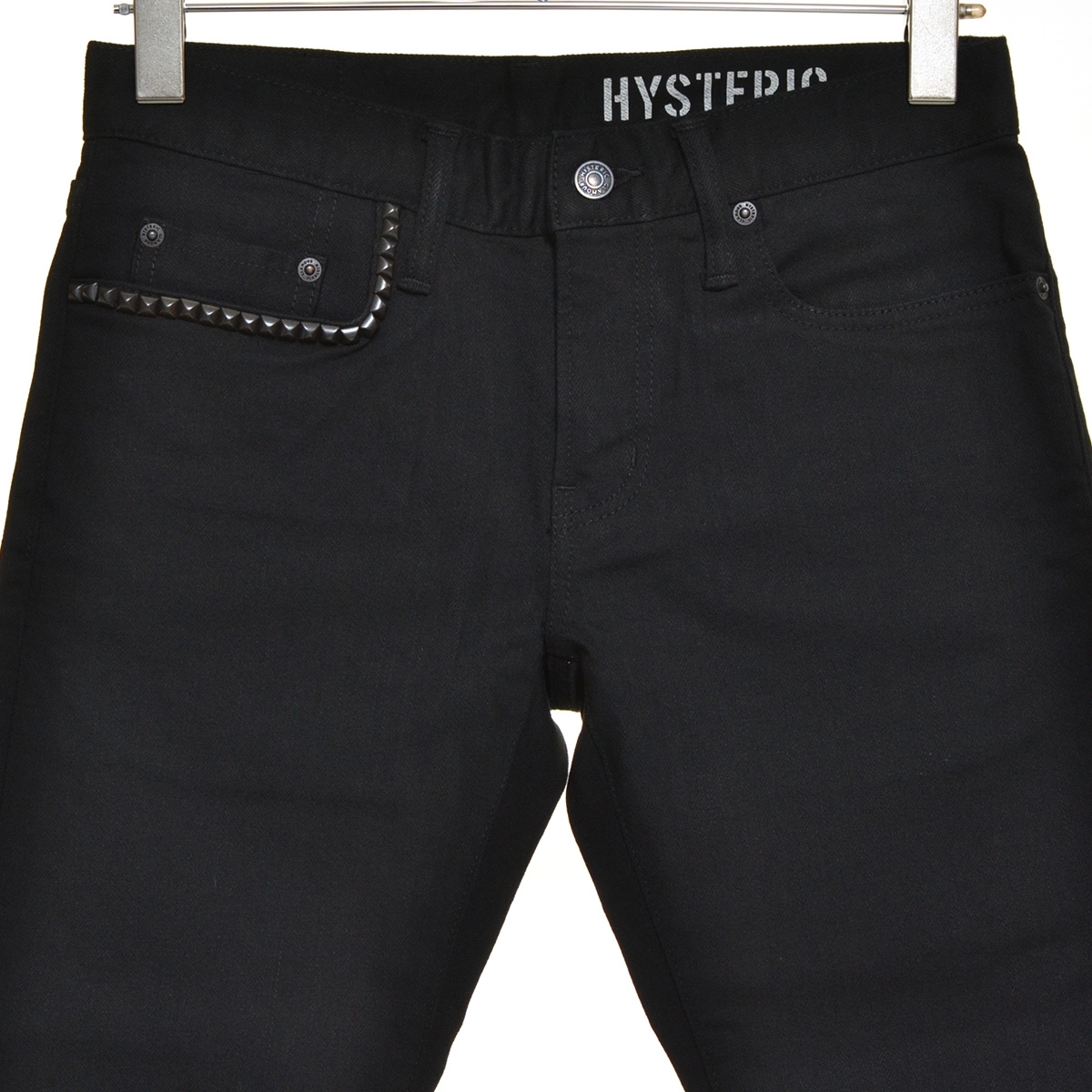 ●492174 未使用品 HYSTERIC GLAMOUR ●ブラックデニム パンツ ジーンズ スリムフィット 02213AP16 W28 セルビッジ ストレッチ メンズ_画像5